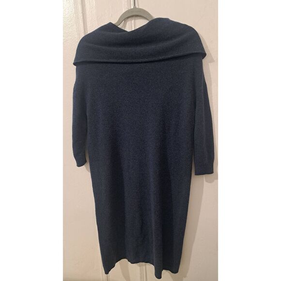 Fabiana filippi women small ITALIAN SILK CASHMERE cowl neck sweater dress blue - Picture 3 of 6